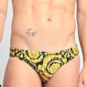 Versace Barocco Swim Briefs Black & Gold Size: 36 / 6  NWT